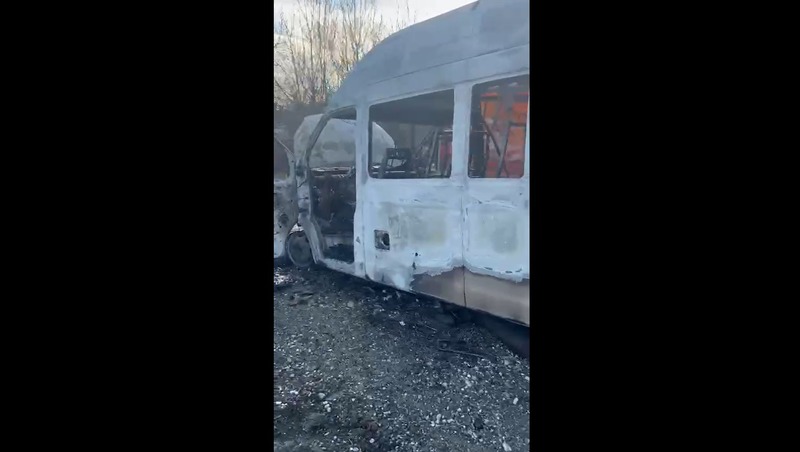 Маршрутка сгорела в Железноводске — пострадавших нет